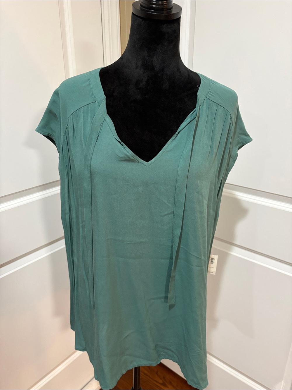 Old Navy Teal Green V‑Neck Short Sleeve Tunic